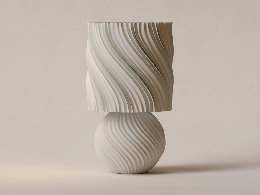FormaCraft Stoned Lamp — Japandi Wave Table Lamp