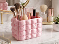 Aesthetic Quilted Bow Makeup Organizer Brush Hold