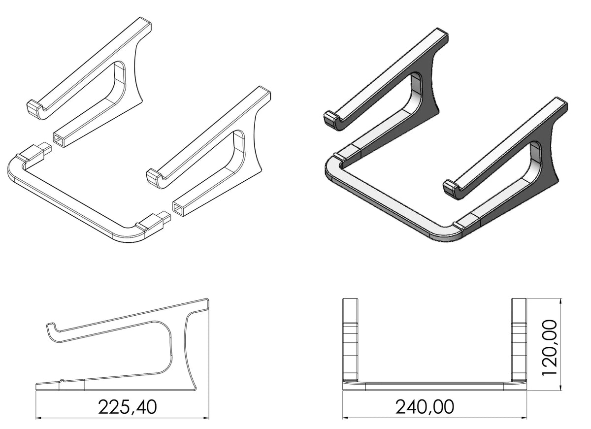 FormaCraft Aesthetic Laptop Support — Minimal Desk Stand