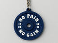 FormaCraft Weight Plate Keychain — No Pain No Gain