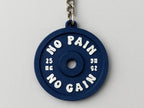FormaCraft Weight Plate Keychain — No Pain No Gain