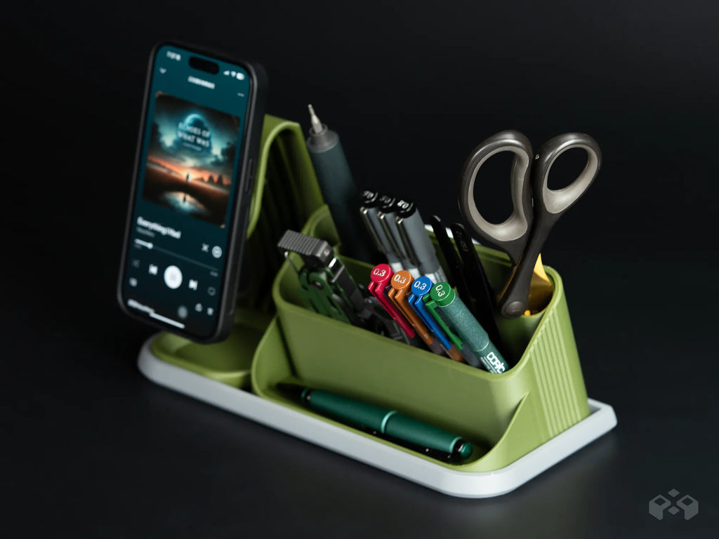 FormaCraft Modular Desk Organizer — MagSafe Phone Stand