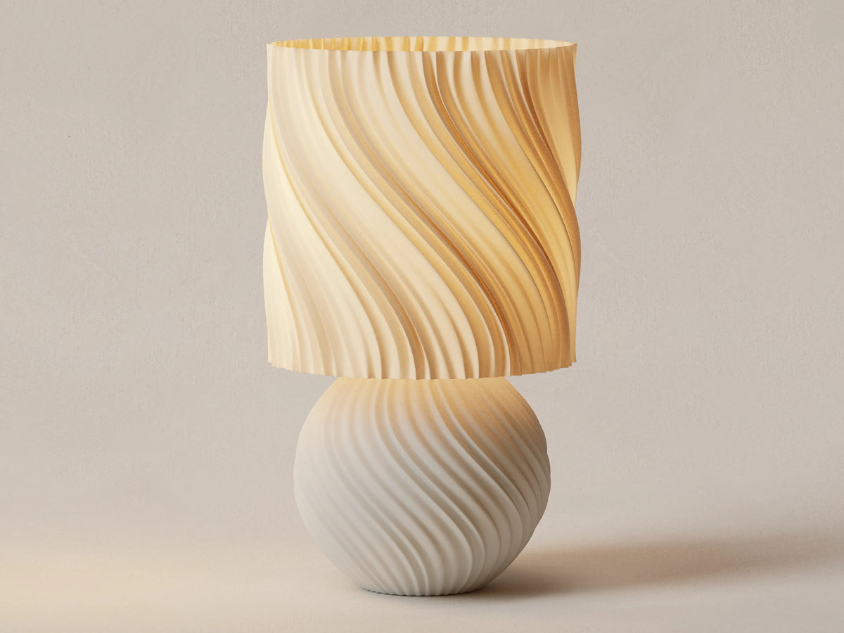 FormaCraft Stoned Lamp — Japandi Wave Table Lamp