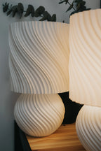 FormaCraft Stoned Lamp — Japandi Wave Table Lamp