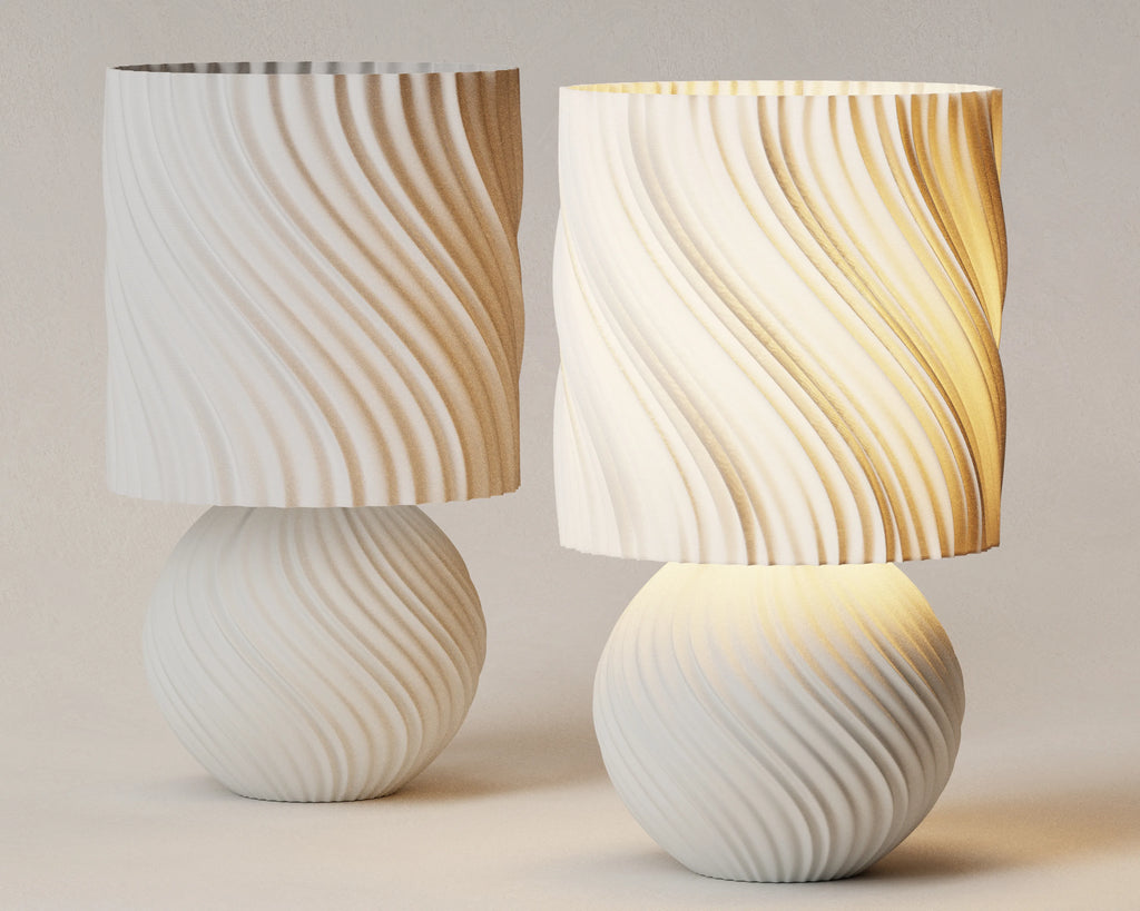 FormaCraft Stoned Lamp — Japandi Wave Table Lamp
