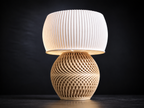 Beige Spiral Lattice Table Lamp